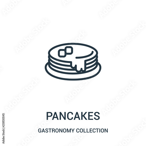 pancakes icon vector from gastronomy collection collection. Thin line pancakes outline icon vector illustration.