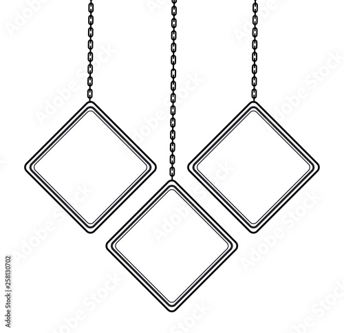 set signage hanging isolated icon