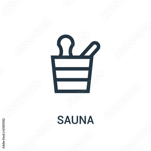 sauna icon vector from gym collection. Thin line sauna outline icon vector illustration.