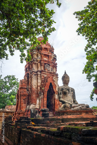 Buddha statue in Wat Mahathat, Ayutthaya, Thailand © daboost