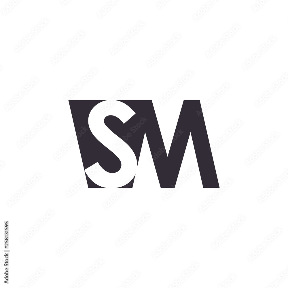 letters sm simple geometric logo vector letters sm simple geometric logo vector