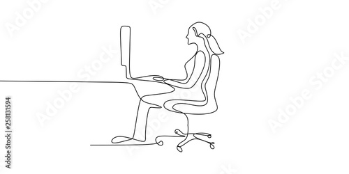 line drawings continue to work in front of the computer.