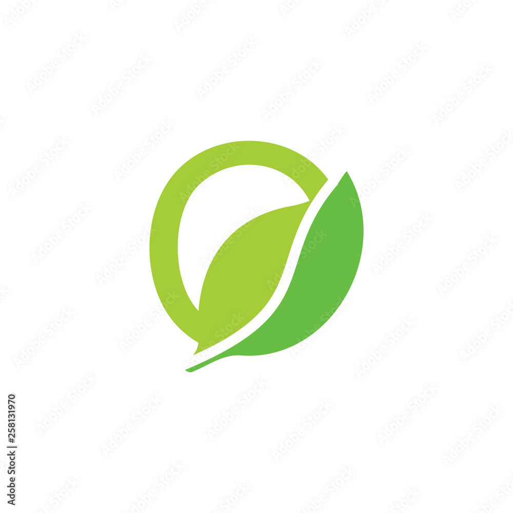 letter o leaf shape organic symbol logo vector letter o leaf shape organic symbol logo vector