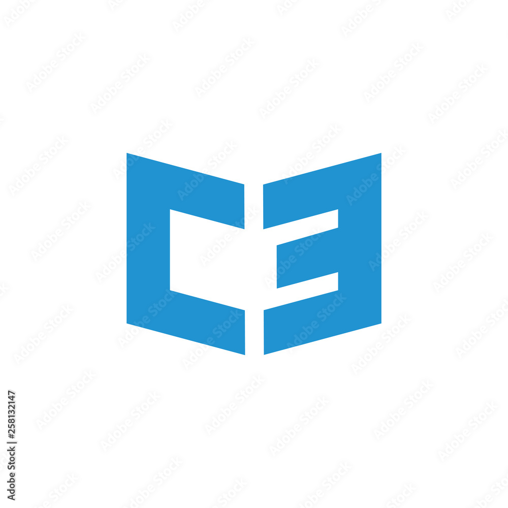 abstract letters ec simple geometric logo vector abstract letters ec simple geometric logo vector