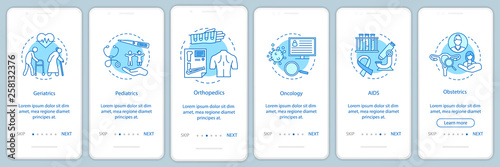 Medical service onboarding mobile app page screen vector template