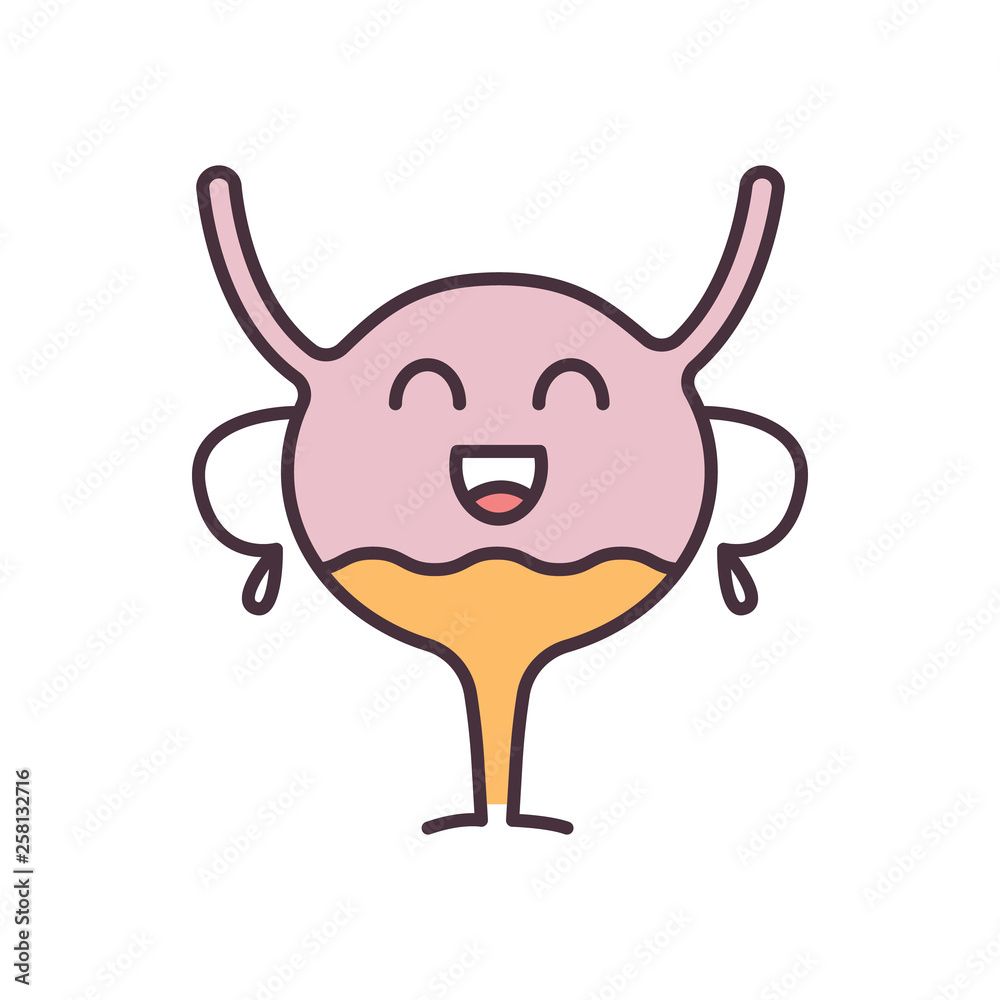 Happy urinary bladder emoji color icon