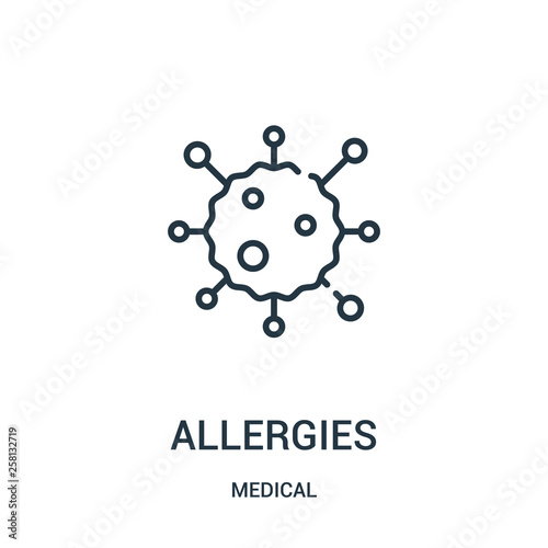allergies icon vector from medical collection. Thin line allergies outline icon vector illustration.