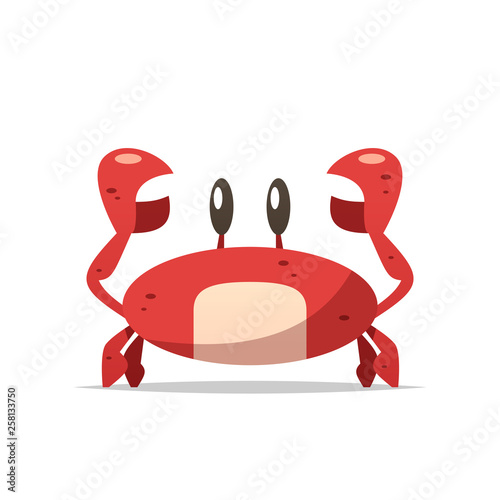 Cartoon crab vector isolated illustration