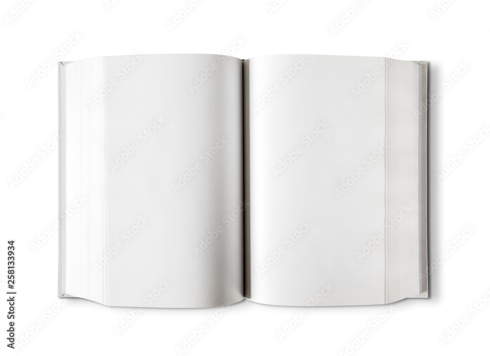 Open blank dictionary, book isolated on white Open blank dictionary, book isolated on white