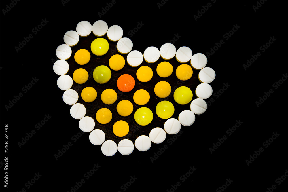 heart of colored pills heart of colored pills