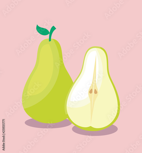 fresh pears fruits isolated icon