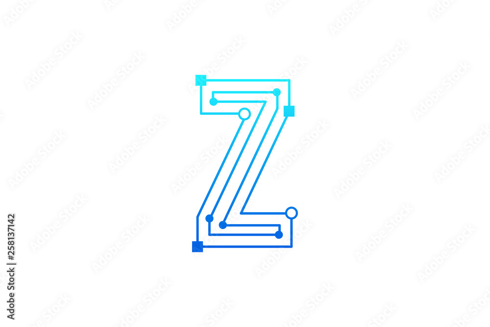 Letter Z logo design template. Line art logo type design concept of Abstract technology logo Letter Z logo design template. Line art logo type design concept of Abstract technology logo