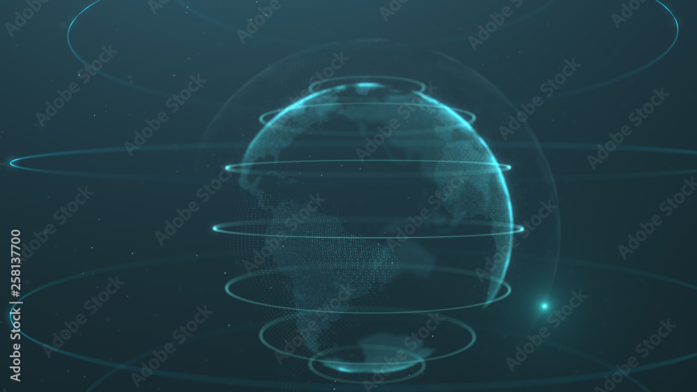 Abstract sphere. Connected white dots with azure blue lines and shallow depth of field. Abstract sphere. Connected white dots with azure blue lines and shallow depth of field.