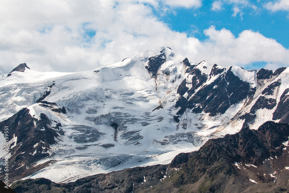 Forni glacier panorama in Ortler Alps, Stelvio National Park, Italy