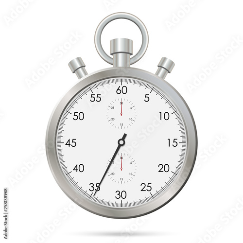 Silver realistic stopwatch