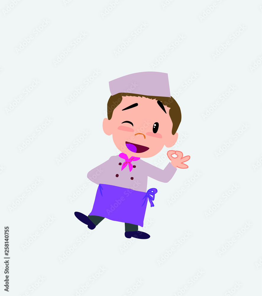 Chef doing the OK sign with his hand. Chef doing the OK sign with his hand.