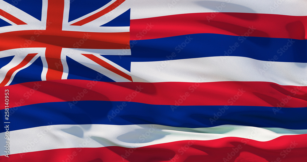 Flag of Hawaii, high quality realistic 3d illustration Flag of Hawaii, high quality realistic 3d illustration