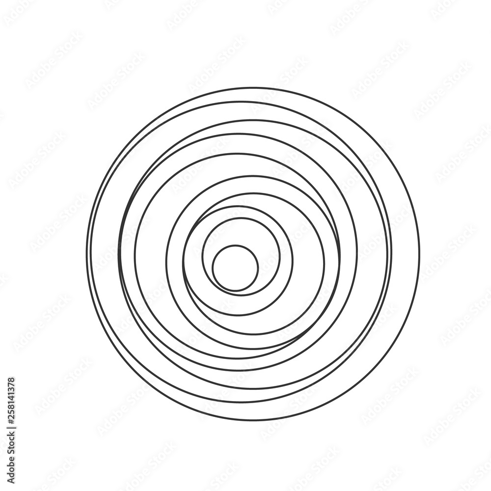 Circular spiral sound wave - obrazy, fototapety, plakaty 