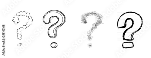 question mark interrogation drawing scribble illustration vector