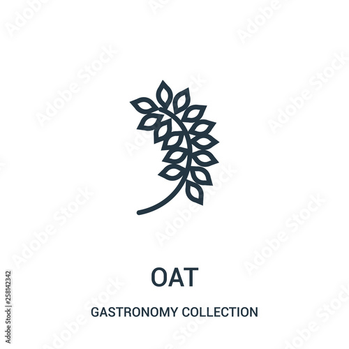 oat icon vector from gastronomy collection collection. Thin line oat outline icon vector illustration.