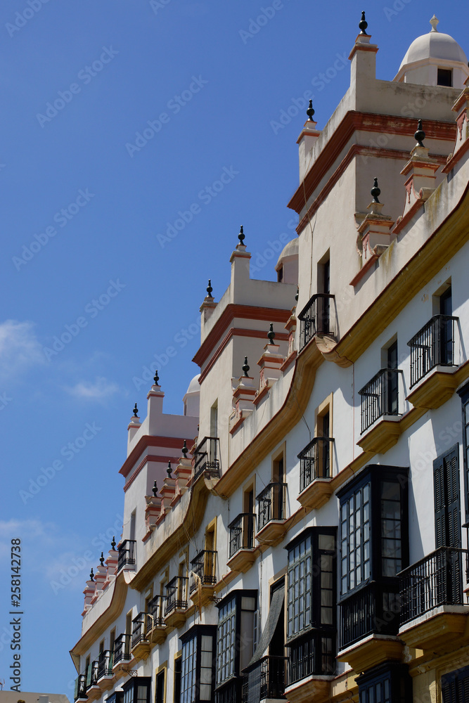 Cádiz (Spain). House of the Five Towers in the Plaza de España of the city of Cádiz