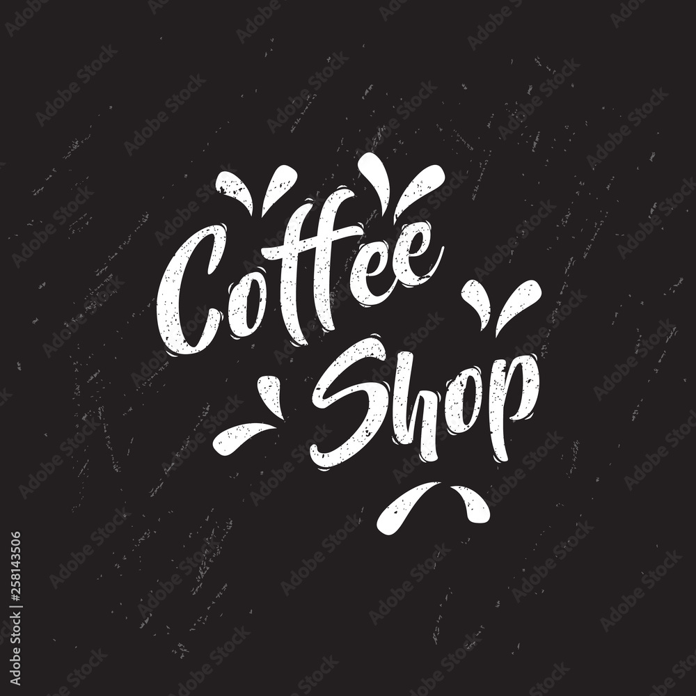 The phrase coffee shop  on the chalk board  background - Vector