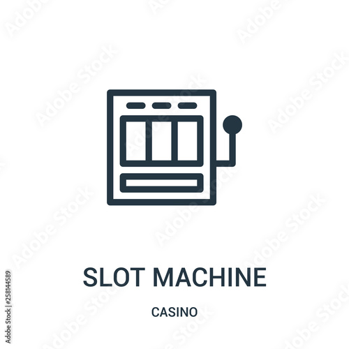 slot machine icon vector from casino collection. Thin line slot machine outline icon vector illustration.