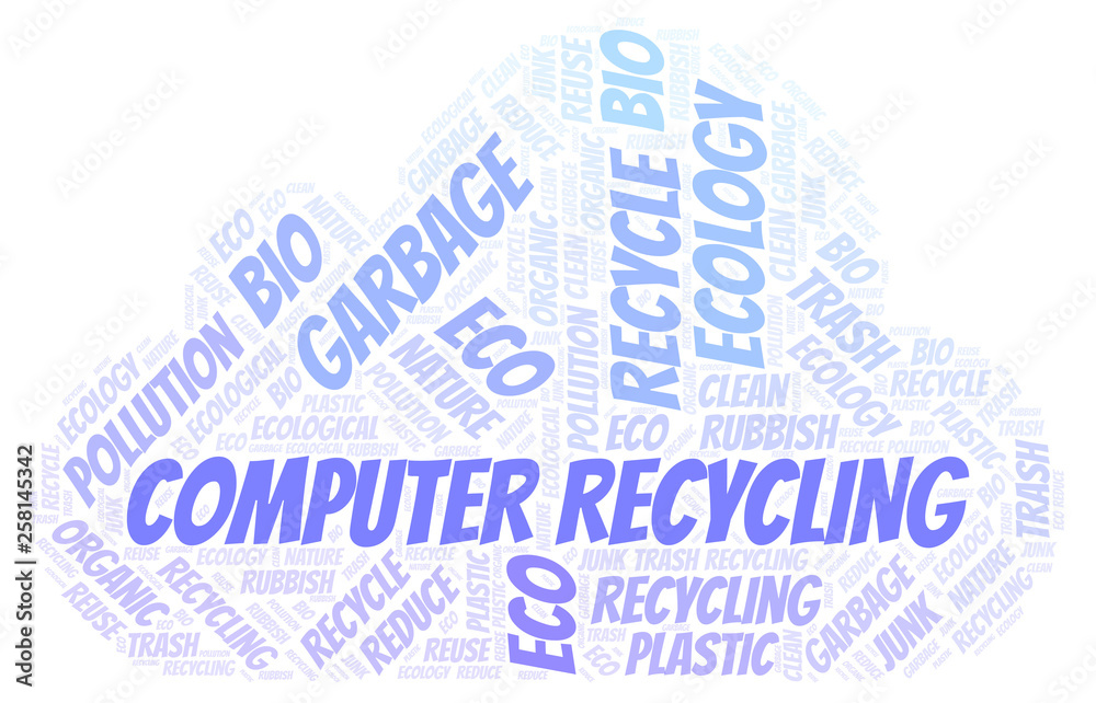 Obraz premium Computer Recycling word cloud.