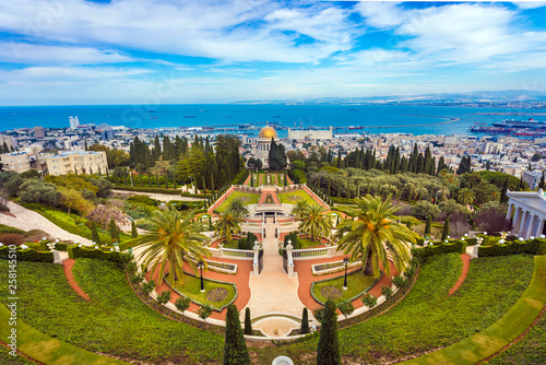 Bahai Gardens at Mount Carmel in Haifa, Israel, Middle East