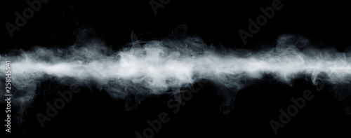 Fotografia Panoramic view of the abstract fog or smoke move on black background