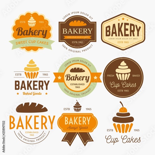 BAKERY LABELS DESIGN VECTOR