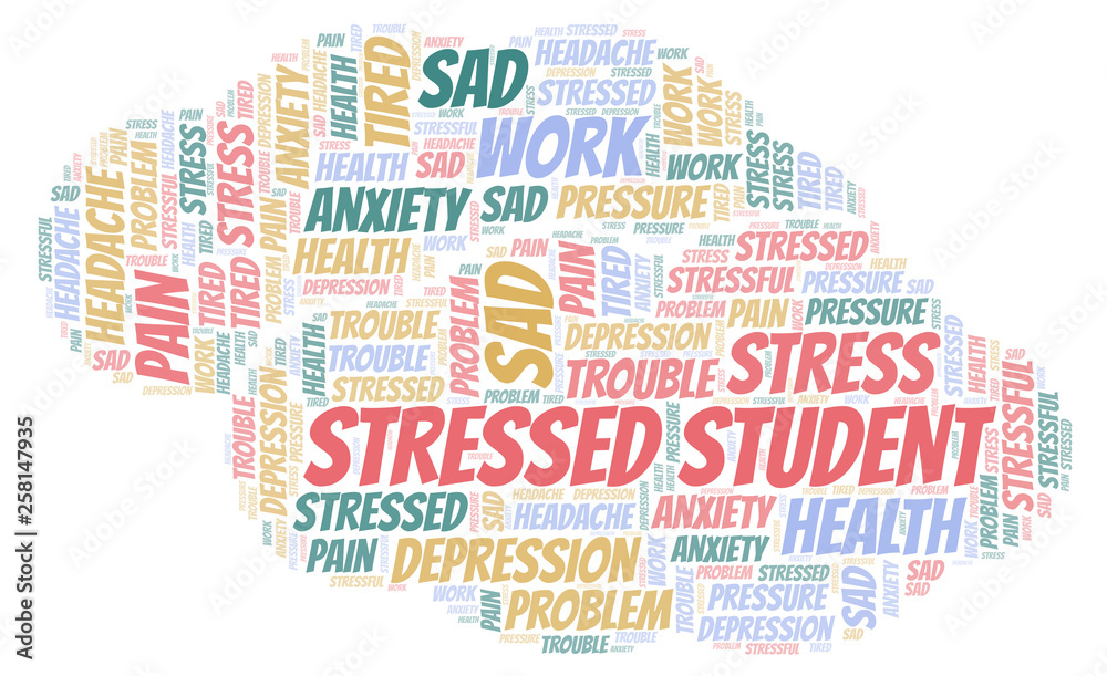 Stressed Student word cloud.