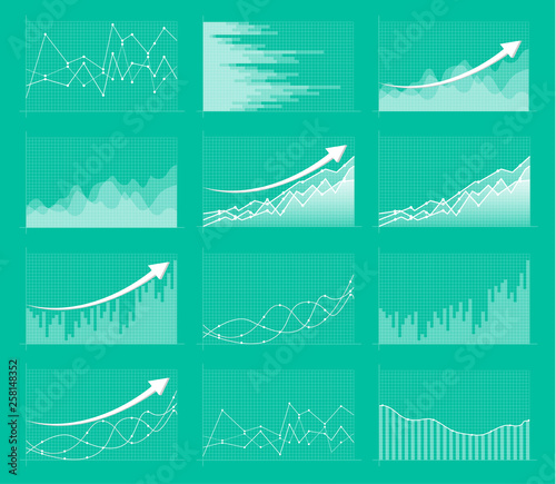 Set of different graphs and charts. Infographics 