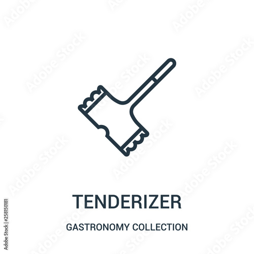 tenderizer icon vector from gastronomy collection collection. Thin line tenderizer outline icon vector illustration.