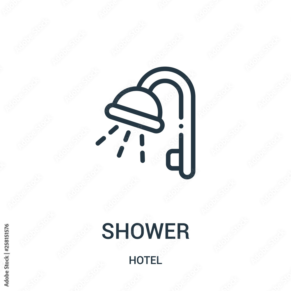 Shower Icon Vector From Hotel Collection Thin Line Shower Outline Icon Vector Illustration Stock ベクター Adobe Stock