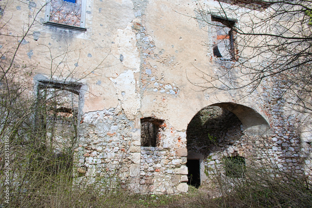 old walls from a ruin castle