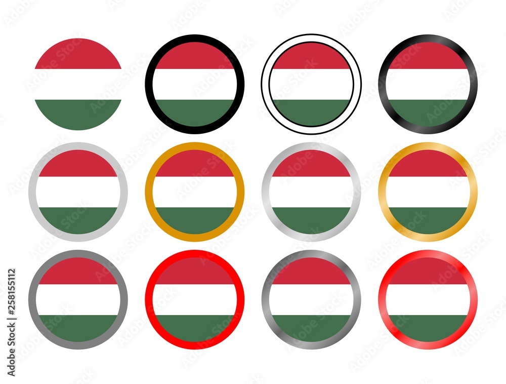 Hungary state flag in globes Hungary state flag in globes