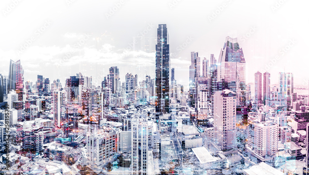 city skyline aerial abstract cityscape modern city background - city skyline aerial abstract cityscape modern city background -