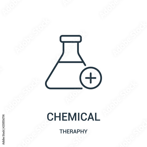 chemical icon vector from theraphy collection. Thin line chemical outline icon vector illustration.