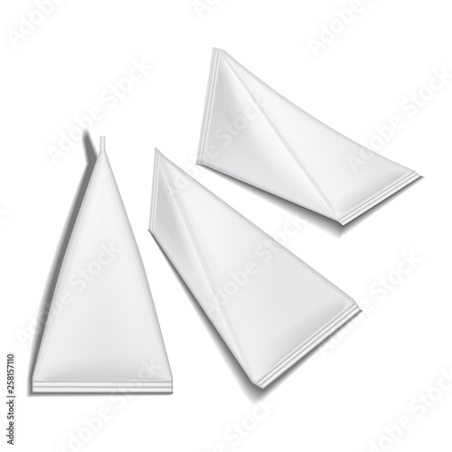 Wallpaper Mural Set of white triangular Packet Carton set Juice or milk pack. White Realistic package mock up template design Torontodigital.ca