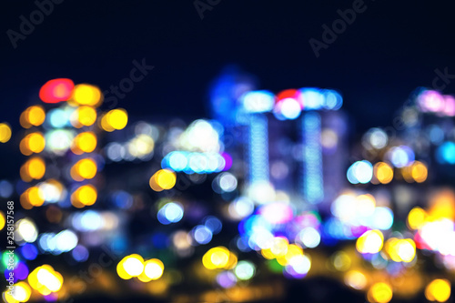 Night bokeh city light, abstract blur defocused background © Aleksandra Konoplya