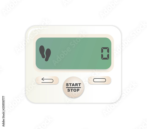 Electronic pedometer. Vector device on a white background