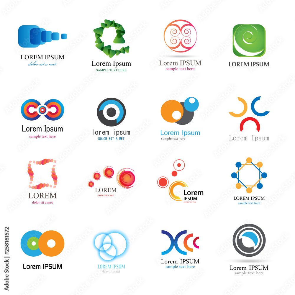 Abstract Logo Set - Isolated On White Background - Vector Illustration, Graphic Design. Collection Of Flat Icon, Logo Template, Business Sign And Science Symbol. Abstract Concept Abstract Logo Set - Isolated On White Background - Vector Illustration, Graphic Design. Collection Of Flat Icon, Logo Template, Business Sign And Science Symbol. Abstract Concept