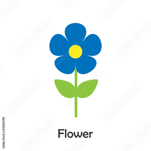 Flower in cartoon style, spring card for kid, preschool activity for children, vector illustration © Lunnaya