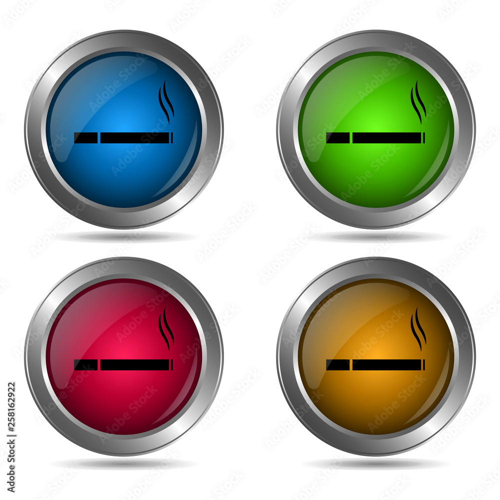 Cigarette icon. Set of round color icons. Cigarette icon. Set of round color icons.