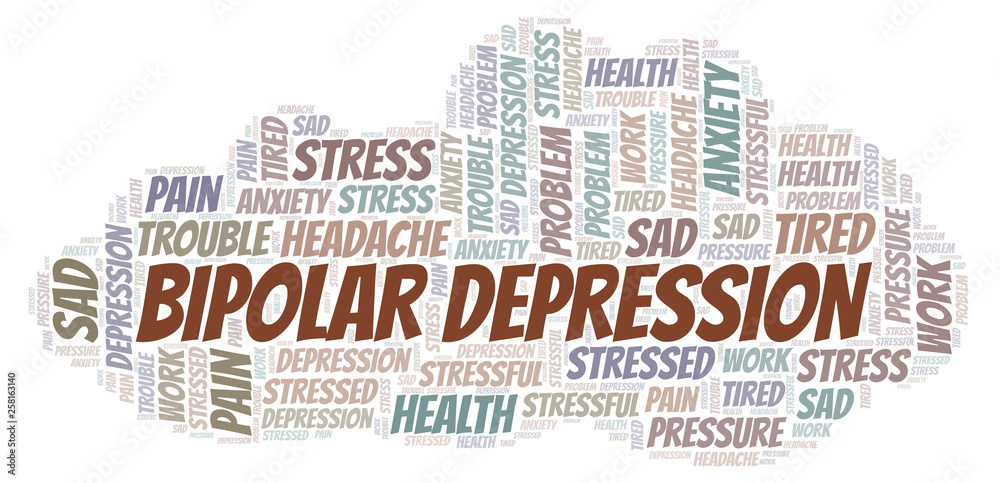 Obraz premium Bipolar Depressionv word cloud.