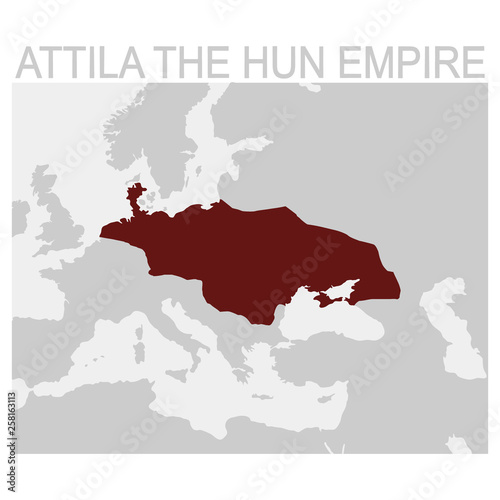 vector map of the Attila the hun empire