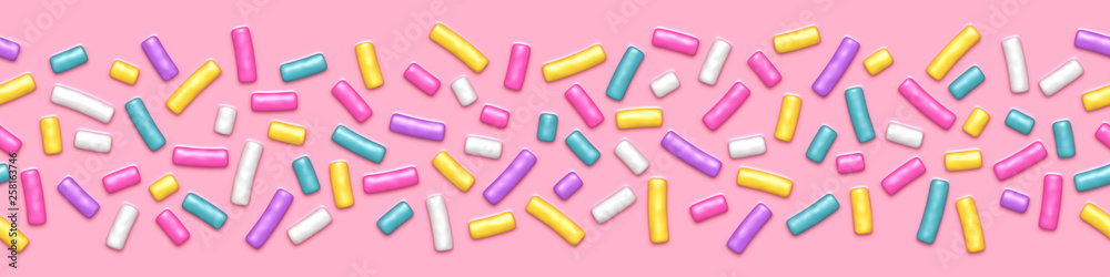 Seamless wide background with many decorative sprinkles Seamless wide background with many decorative sprinkles