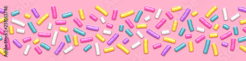 Seamless wide background with many decorative sprinkles