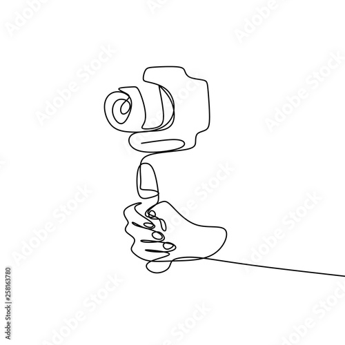 continuous line drawing stick for selfie.